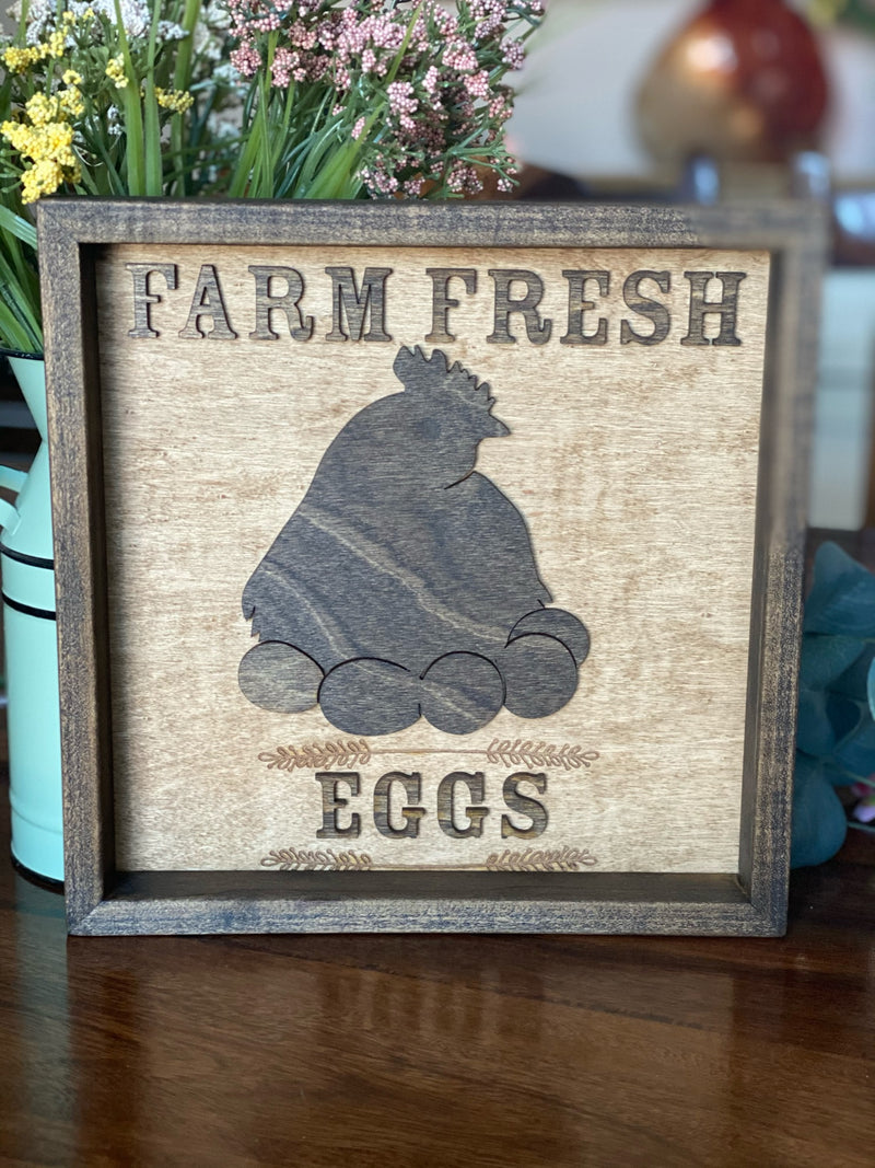 Fresh Eggs 10x10 Farm Life Sign