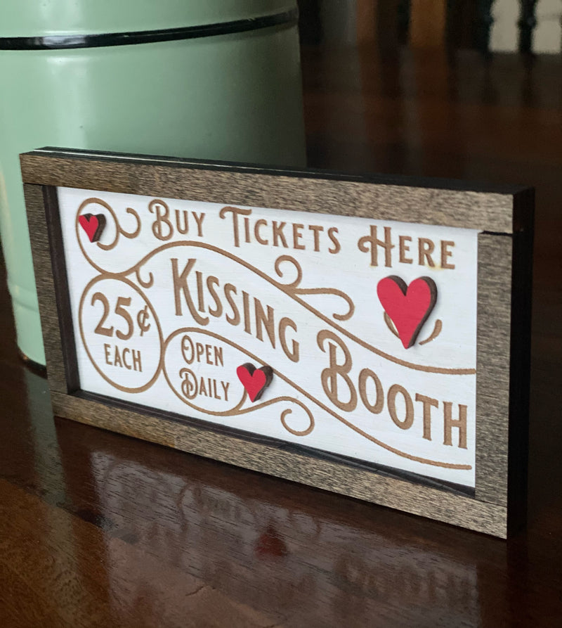Kissing Booth Valentine's Day Tiered Tray Decor