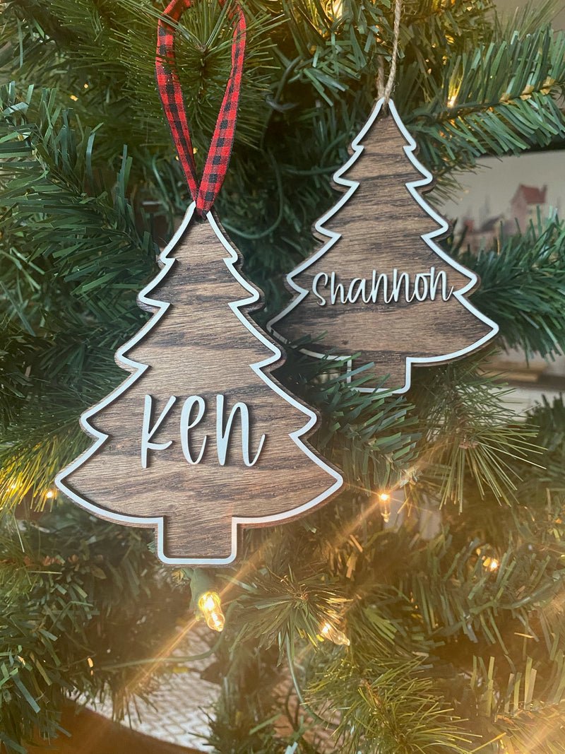 Layered Personalized Christmas Tree Ornament