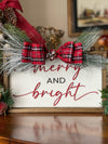 Merry and Bright Accented with Bow and Greenery