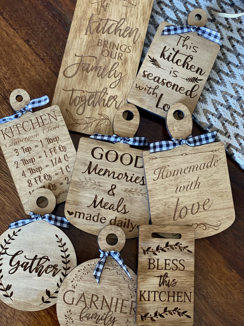 Mini Bless this Kitchen Cutting Board Magnet/Tiered Tray Decor