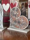 Set of 3 Layered Hearts Valentine's Day Decor w/stands