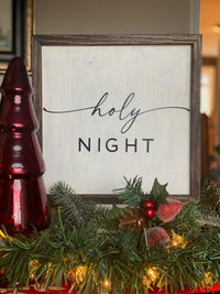Silent Night/Holy Night Framed Wood Signs