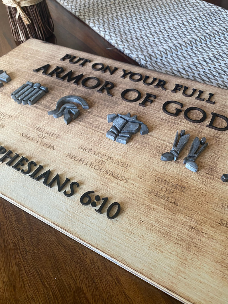 Armor of God 12 x 20 Wood Signs