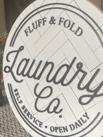 15" Round Herringbone Laundry Sign