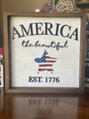 10 X 10 Framed America the Beautiful 1776 Sign