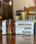 Personalized Wood Book Stack