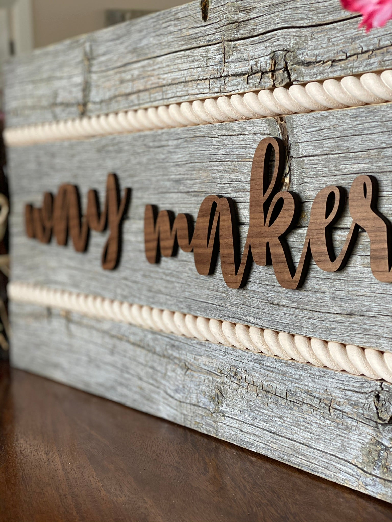 Reclaimed Barn Wood Inspirational Way Maker Sign