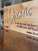 Established Family Name Scripture Wood Sign
