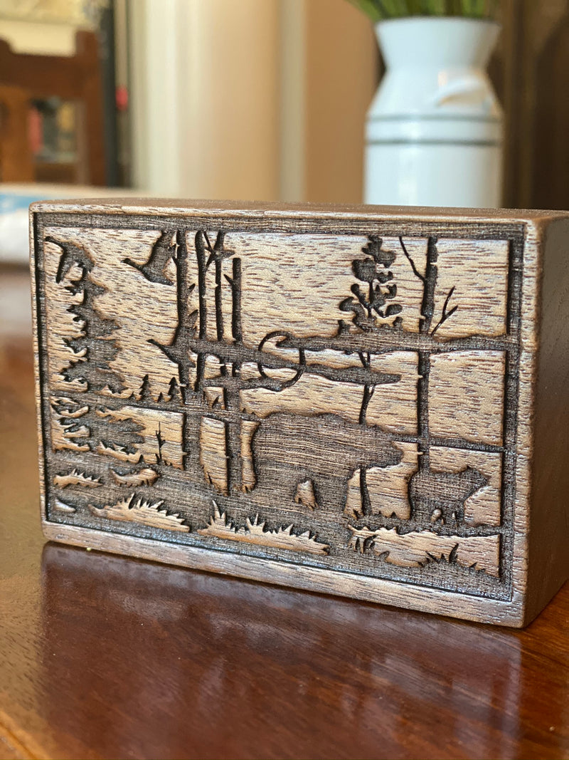 Walnut Hardwood Outdoor Scene Wood Block
