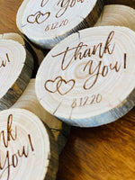Custom Wood Round Magnet Party Favors