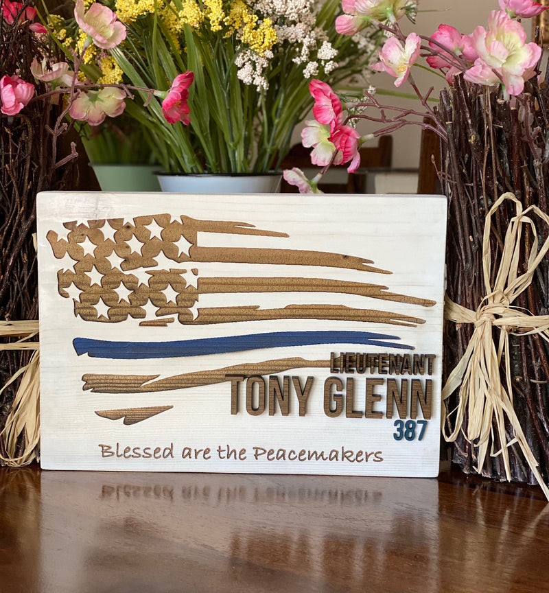 Personalized Tattered Flag Sign