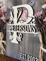 Monogram Established Name Sign
