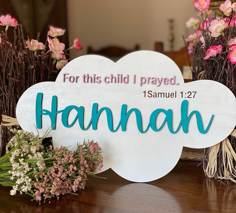 Personalized Cloud Nursery Room Sign