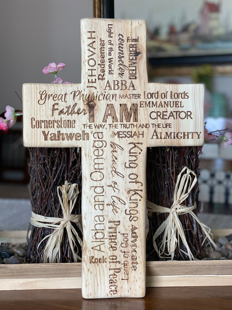 Names of God Wooden Cross
