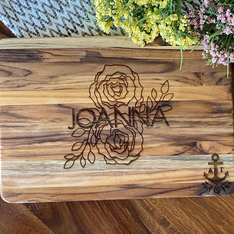 Teak Cutting Board, Personalized, 12 x 9, Board T – TrueLove