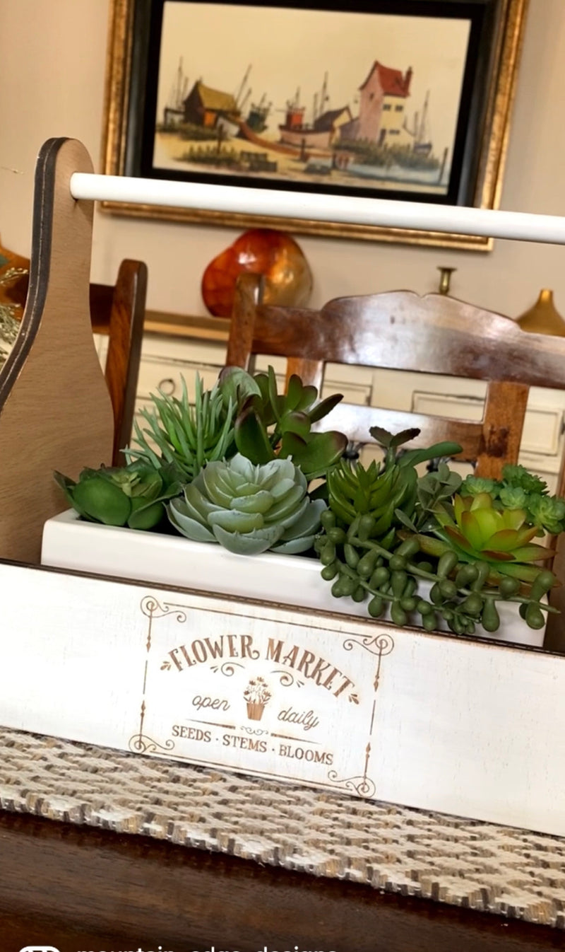 Vintage Flower Market Caddy/Holder