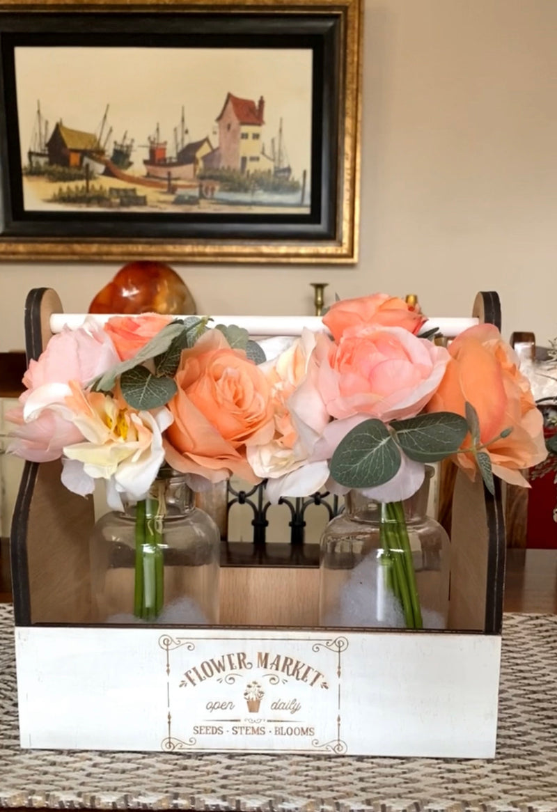 Vintage Flower Market Caddy/Holder