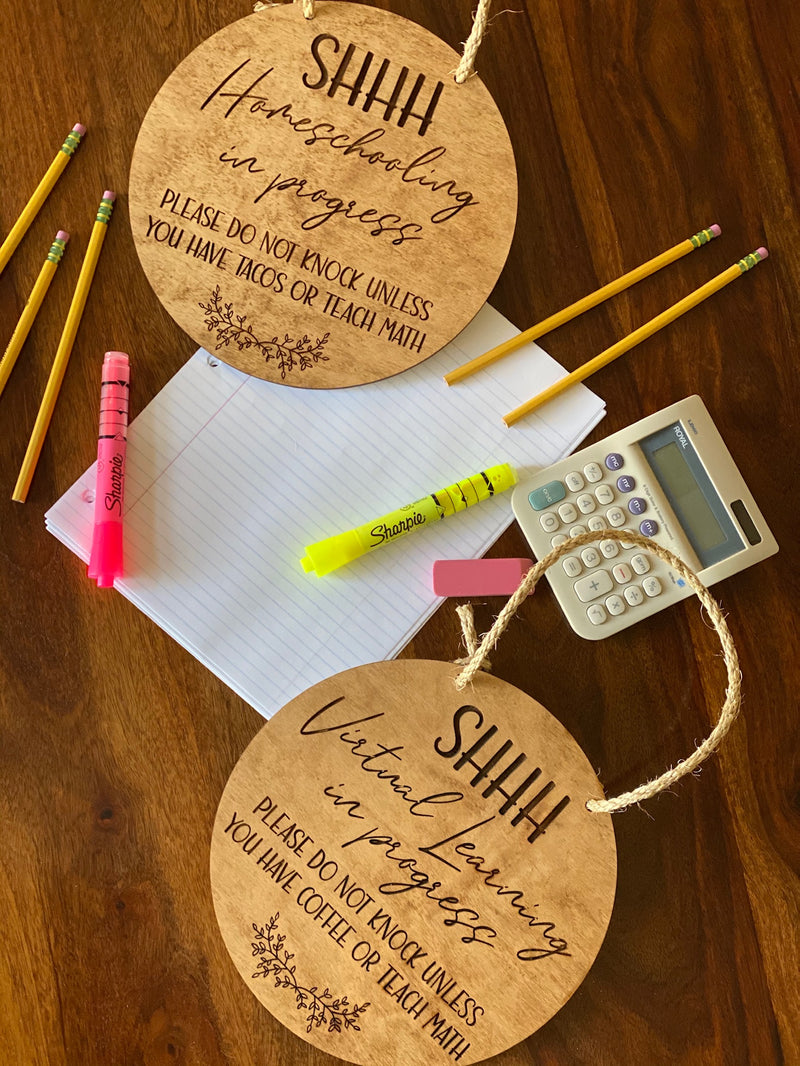 Virtual Learning/Homeschooling Door Tag