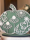 Set of 4 Floral Pumpkins Free Standing