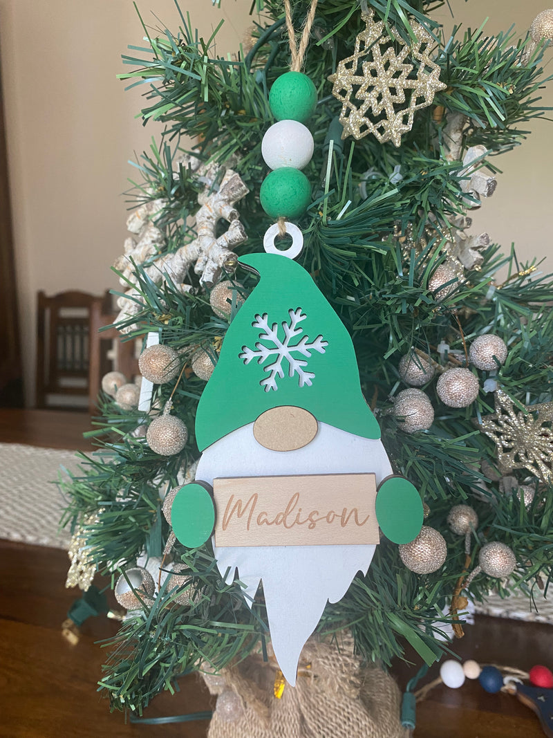 6" Personalized Gnome 2022 Christmas Ornament