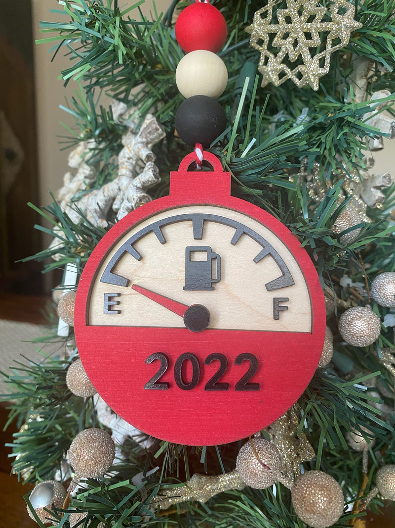 Empty Gas Gauge 2022 Christmas Ornament