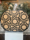 Ornate Floral Pumpkins with Stand