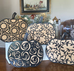 Ornate Floral Pumpkins with Stand