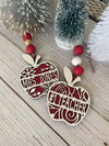 4" Teacher Apple Christmas Ornament