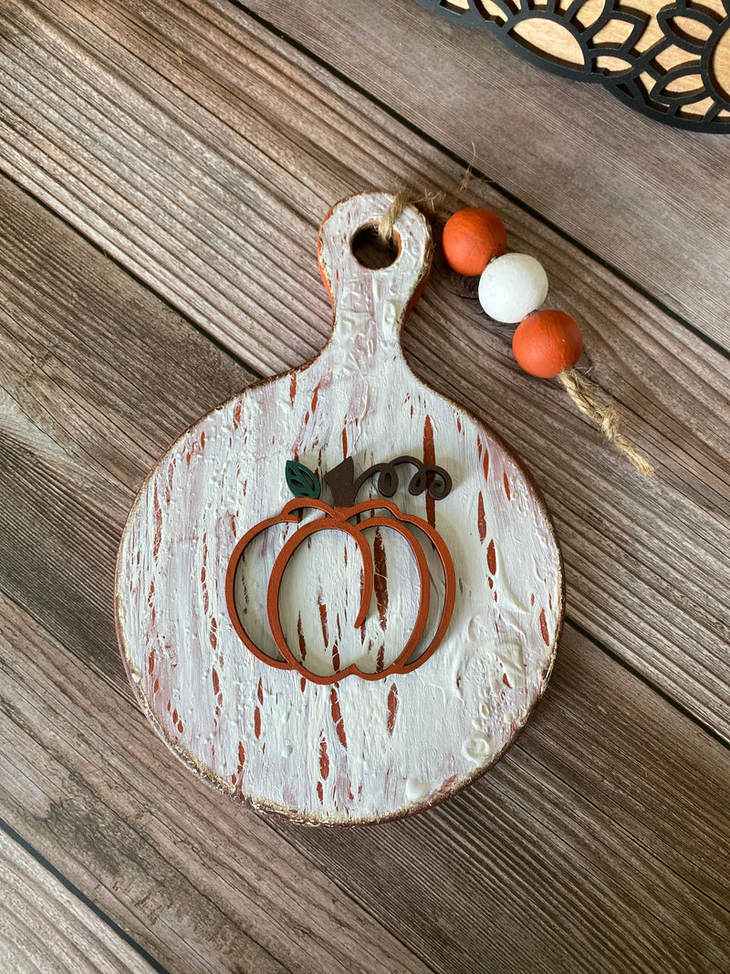Mini Crackled Wood Boards Ghost or Pumpkin