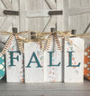 Wood Block Fall Centerpiece Teal or Wood Stained