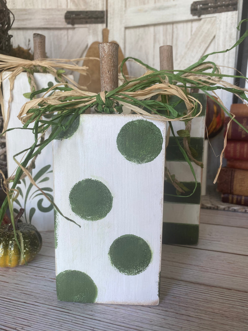 Custom Color Set of 3 Vintage Wood Pumpkin Set