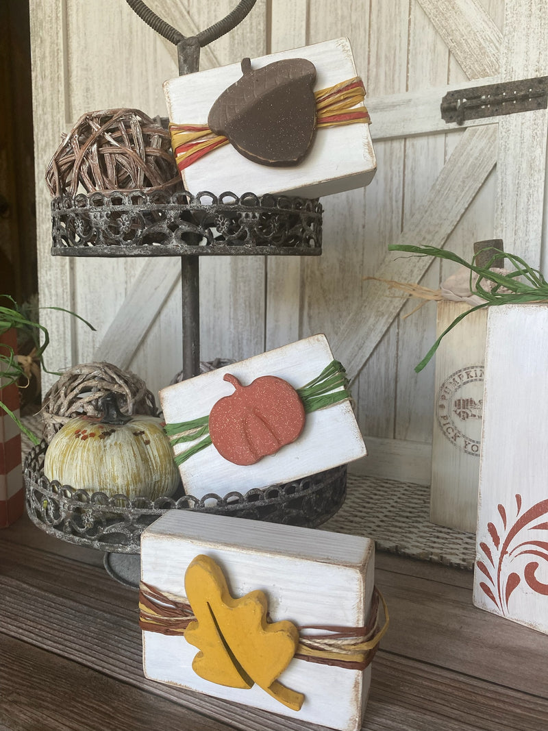 Fall Wood Tiered Tray Blocks