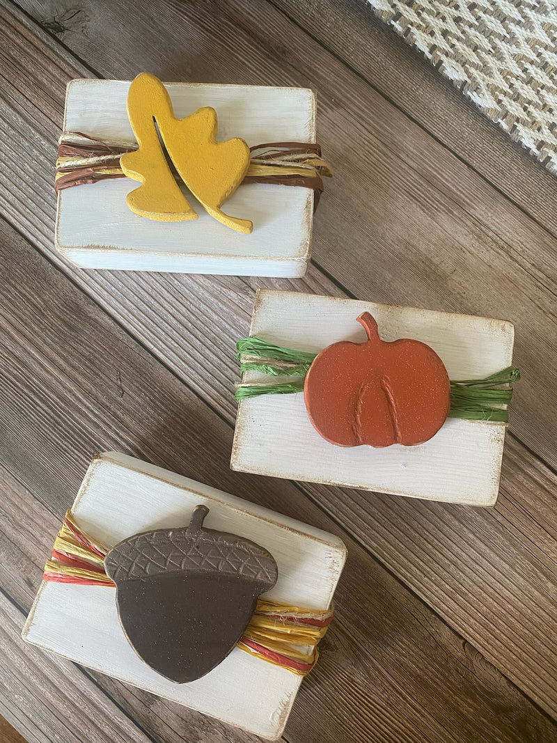 Fall Wood Tiered Tray Blocks