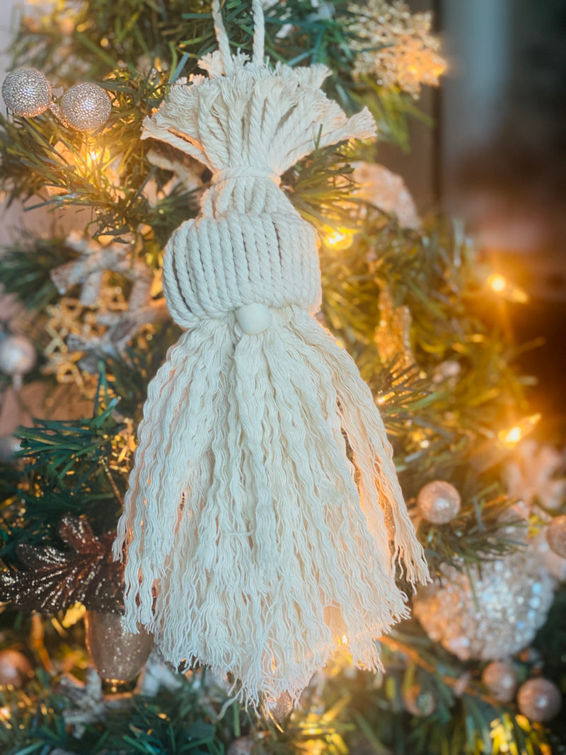 Cotton Cord Santa Gnome Ornament