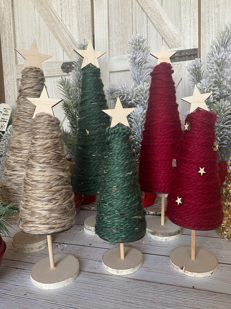 Pair of Wool Trees with Stars