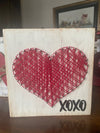 String Art Heart 7x7 Wood block