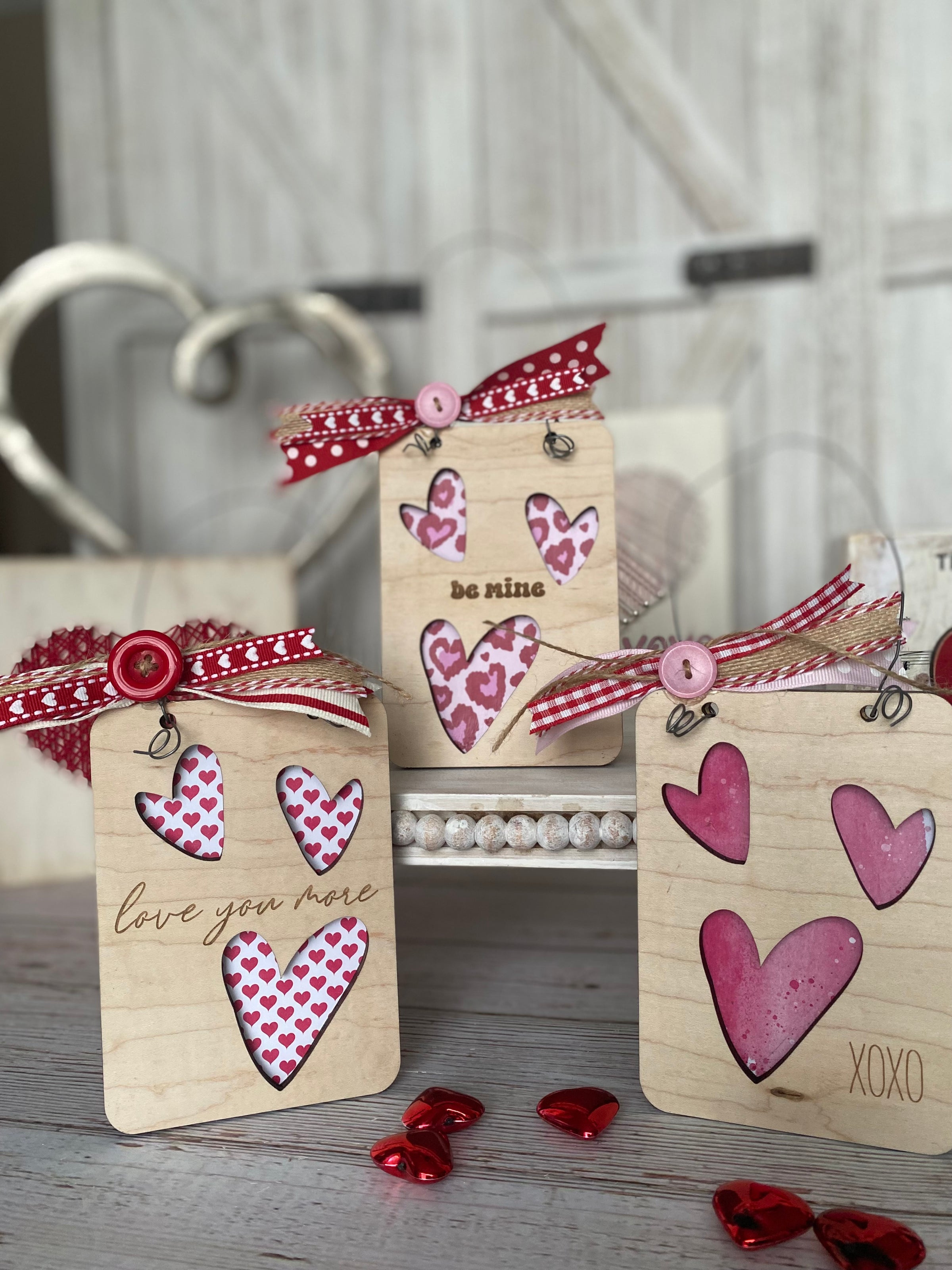 4 Large Valentines Day Gift Bags w/Tissue Paper Included Designed with -  XOXO, Love, Be Mine, Hearts, & More 