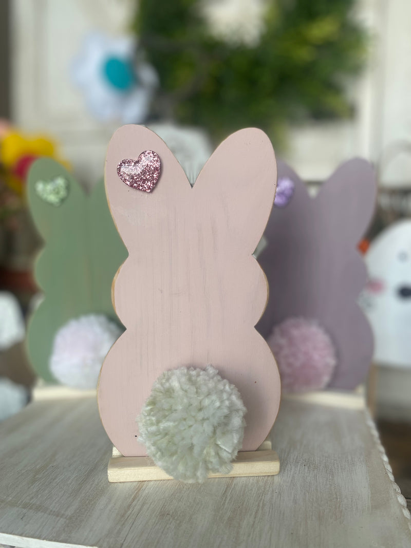Glitter Heart Cottontail Stand Alone Bunny