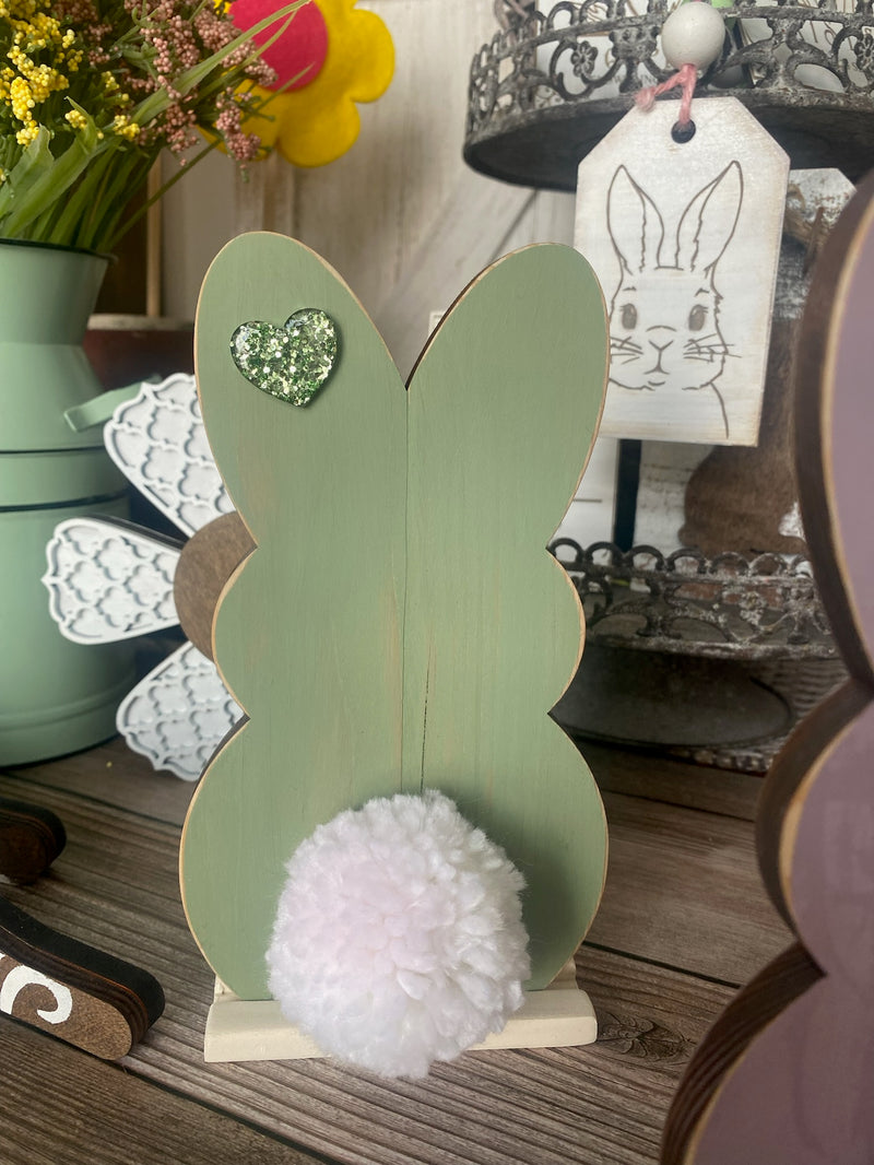 Glitter Heart Cottontail Stand Alone Bunny