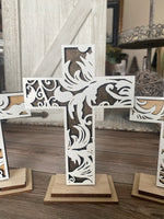 Flourish Three Crosses with Stands