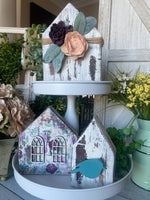 Set of 3 Vintage Spring Houses