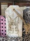 Pallet Wood Rustic Engraved Girl Bunny