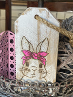 Pallet Wood Rustic Engraved Girl Bunny
