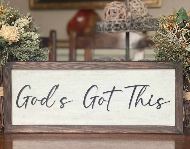 God's Got This Framed Wood sign