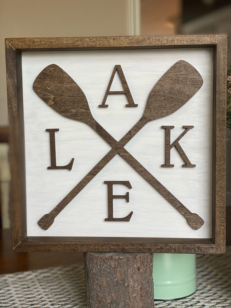 Paddle Lake 10x10 Framed Sign