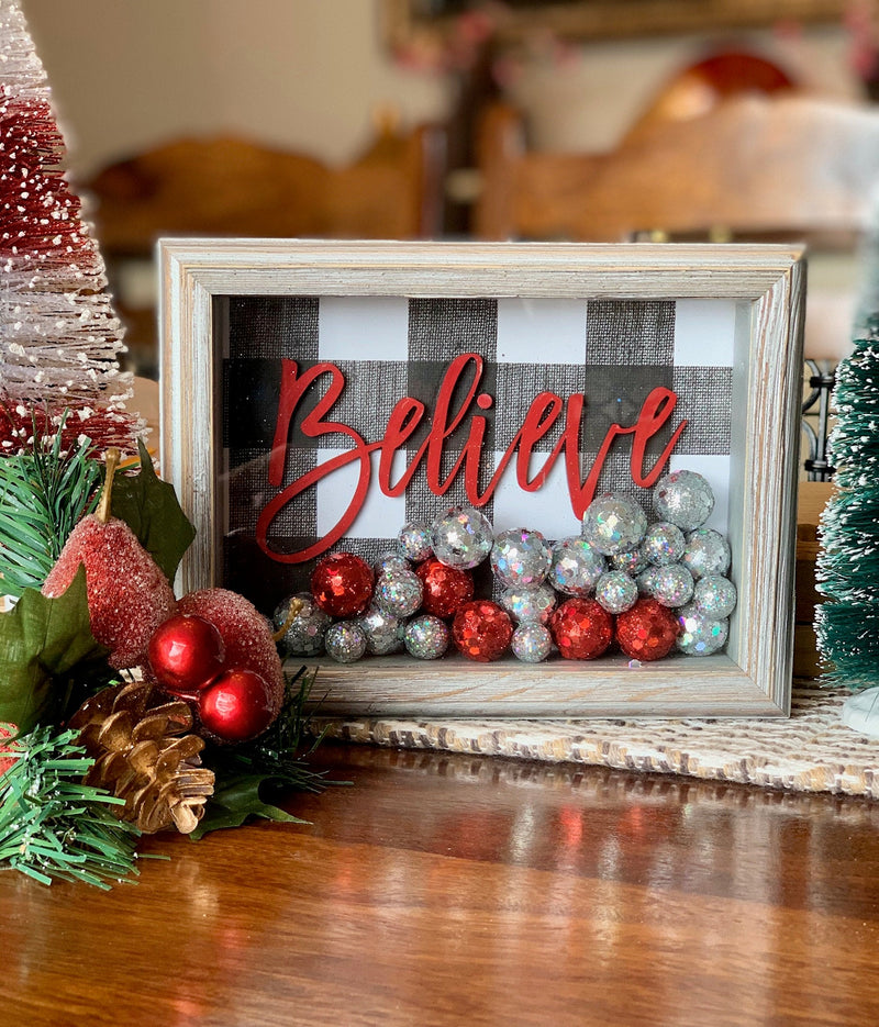 Buffalo Check Believe Shadow Box