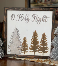 Silent Night/O Holy Night Wood Sign