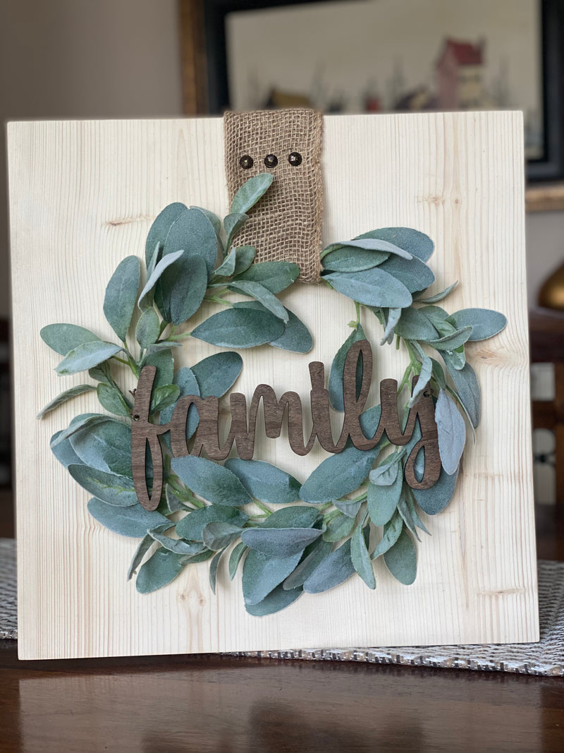 Family/Blessed Wreath Sign 16x16