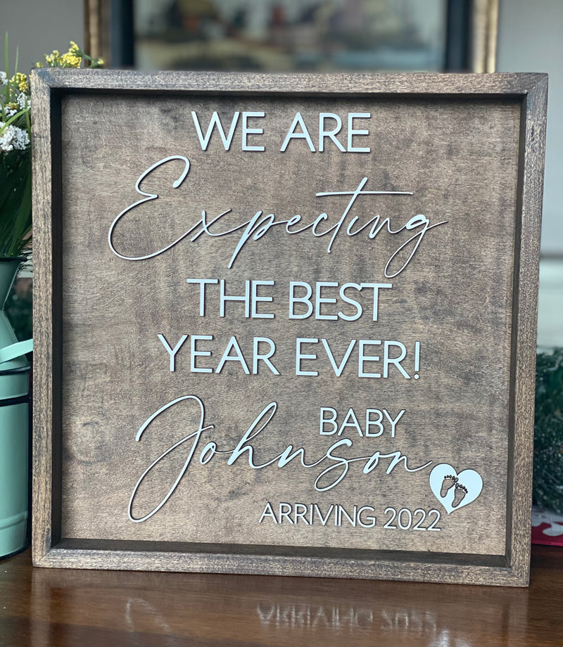 Baby Announcement Wood Sign